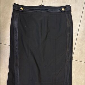Vintage Robert Cavalli black wool skirt with flair in back size 42